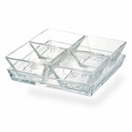 TWS 11917 Cortland 4-Section Glass Serving Tray