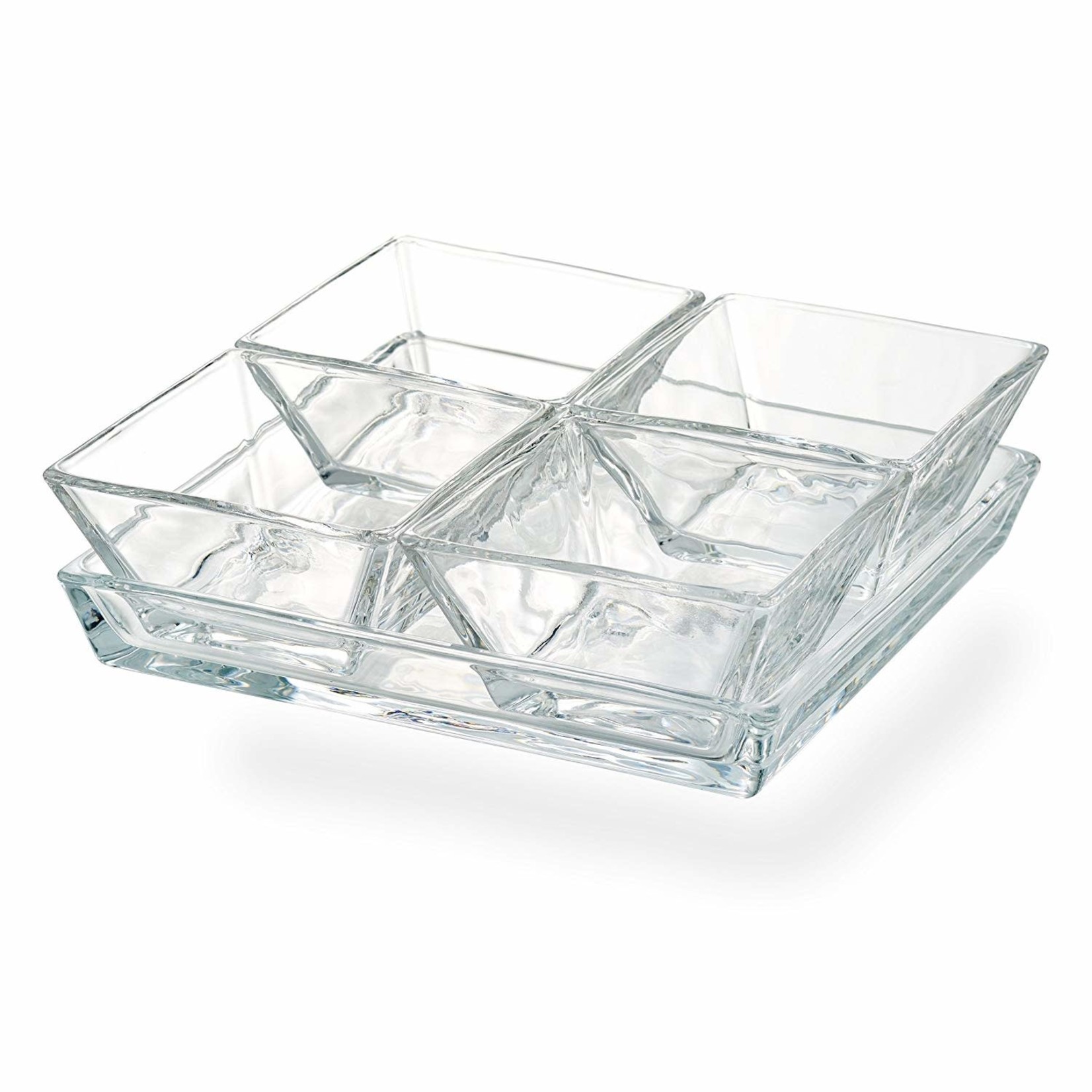 11917 Cortland 4-Section Glass Serving Tray