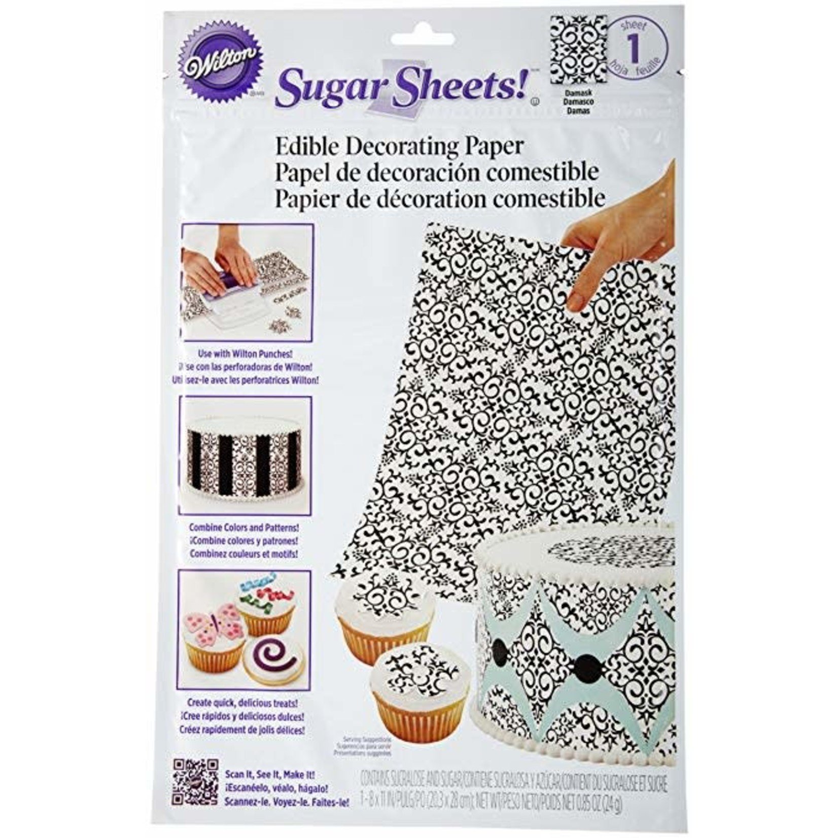 Wilton White Sugar Sheets Edible Decorating Paper, 3-Count — Cake and Candy  Supply