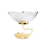 LB1016 10.25" Stainless steel Centerpiece footed bowl with Lotus Flower Design