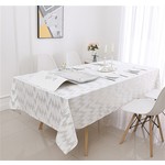 TWS Tablecloth Velvet TC1400 - White. Dotted Gold foil Print. 70160