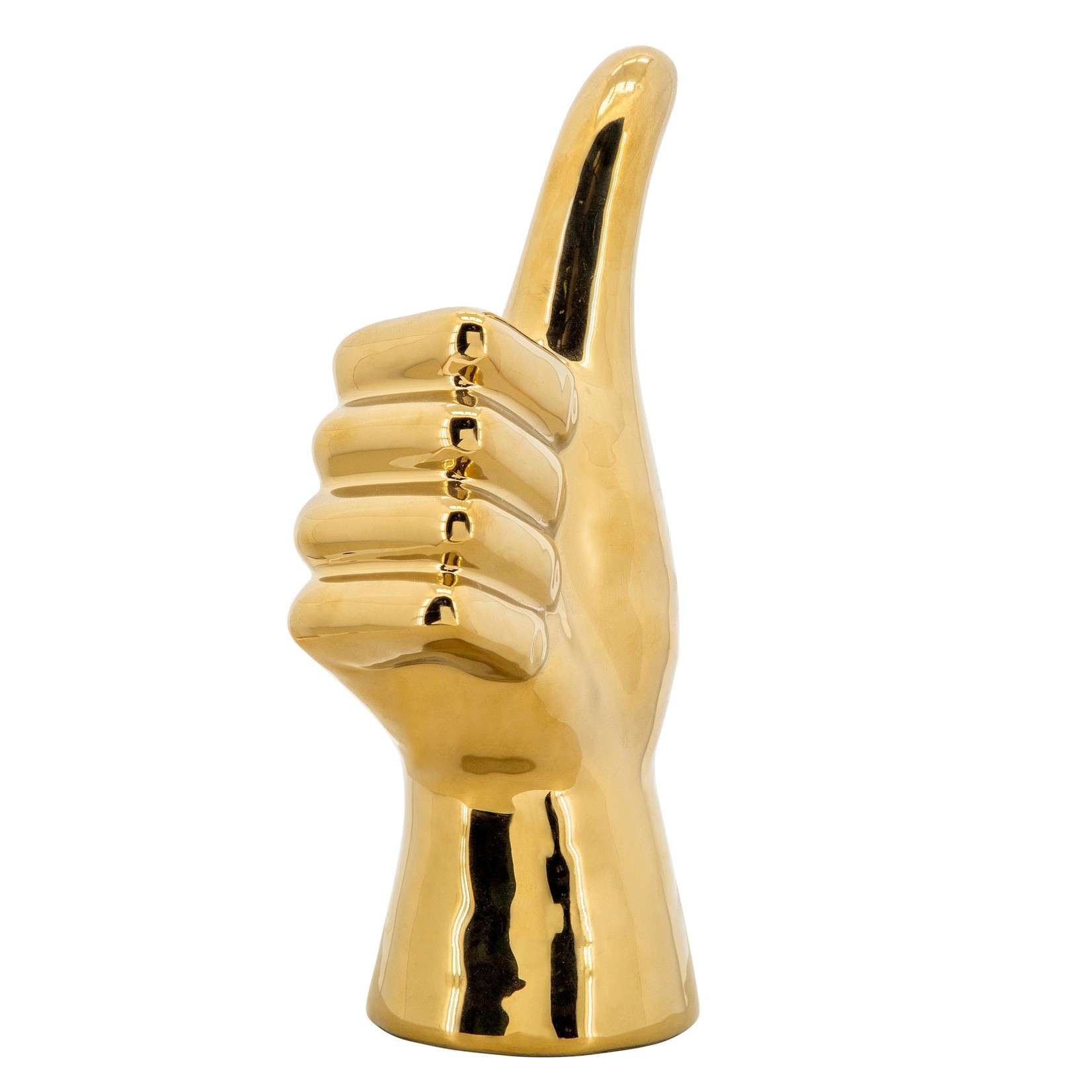 15945-01 6"H THUMBS UP TABLE DECO, GOLD