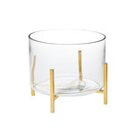 33651 GOLD SQ WIRE GLASS SALAD BOWL