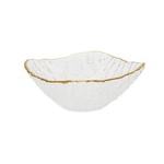 CB2525 Crushed Glass Square Soup Bowls with Gold