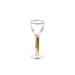 GLG1053 Set of 6 Footed Liquor Glasses with Gold Stem and Rim