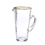 TWS GJG1055 Pebble Glass Pitcher with Gold Rim with Handle