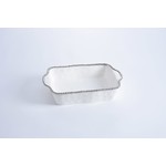 2658-W White Silver Rectangle Baking Dish