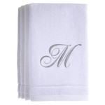 Creative Scents M - Cotton velour monogram towel - White