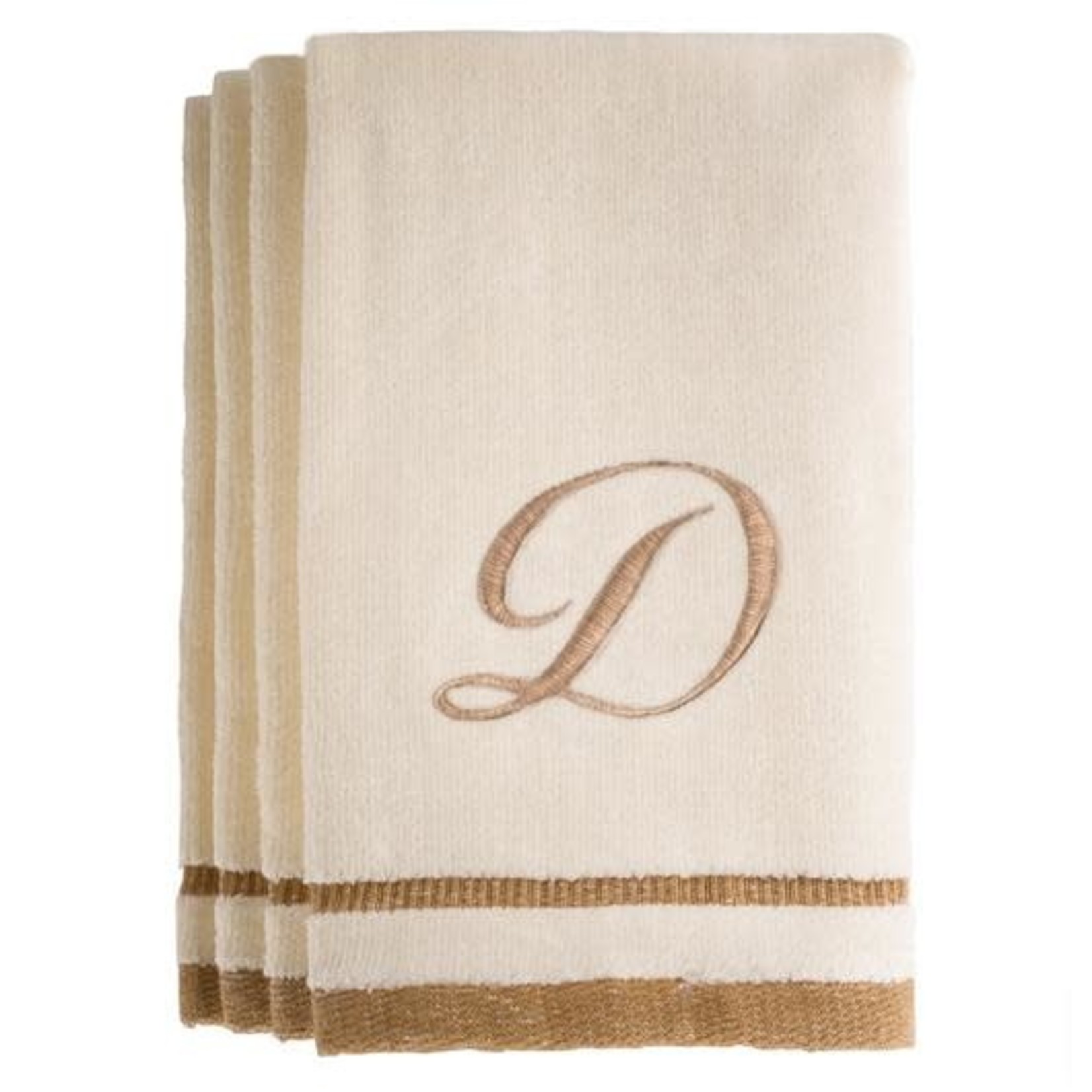 Creative Scents D - Cotton velour monogram towel - Ivory