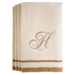 Creative Scents H - Cotton velour monogram towel - Ivory