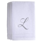 Creative Scents L - Cotton velour monogram towel - White
