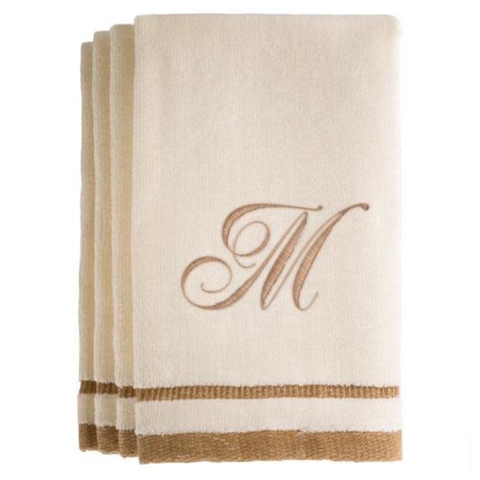 Creative Scents M - Cotton velour monogram towel - Ivory - The