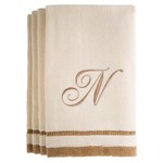 Creative Scents N - Cotton velour monogram towel - Ivory