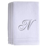 Creative Scents N - Cotton velour monogram towel - White