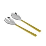 SPS097 Salad Servers with Gold Handles-Goldtone Collection- 12" L