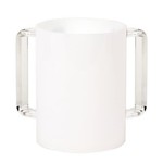 57187 Acrylic wash cup  white with clear handles