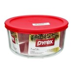 TWS PYREX-ROUND-7cup-BAKE DISH-RED COV
