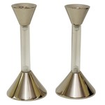 Majestic CS151 Candlestick Nickel Plated - Silver/lLucite  5.75" H - #CS151