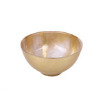 Gold-White Marble Bowl - 6"D