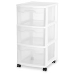 TWS DRAWER/CART-3 12.5"WIDE-WHEEL-CL/WH