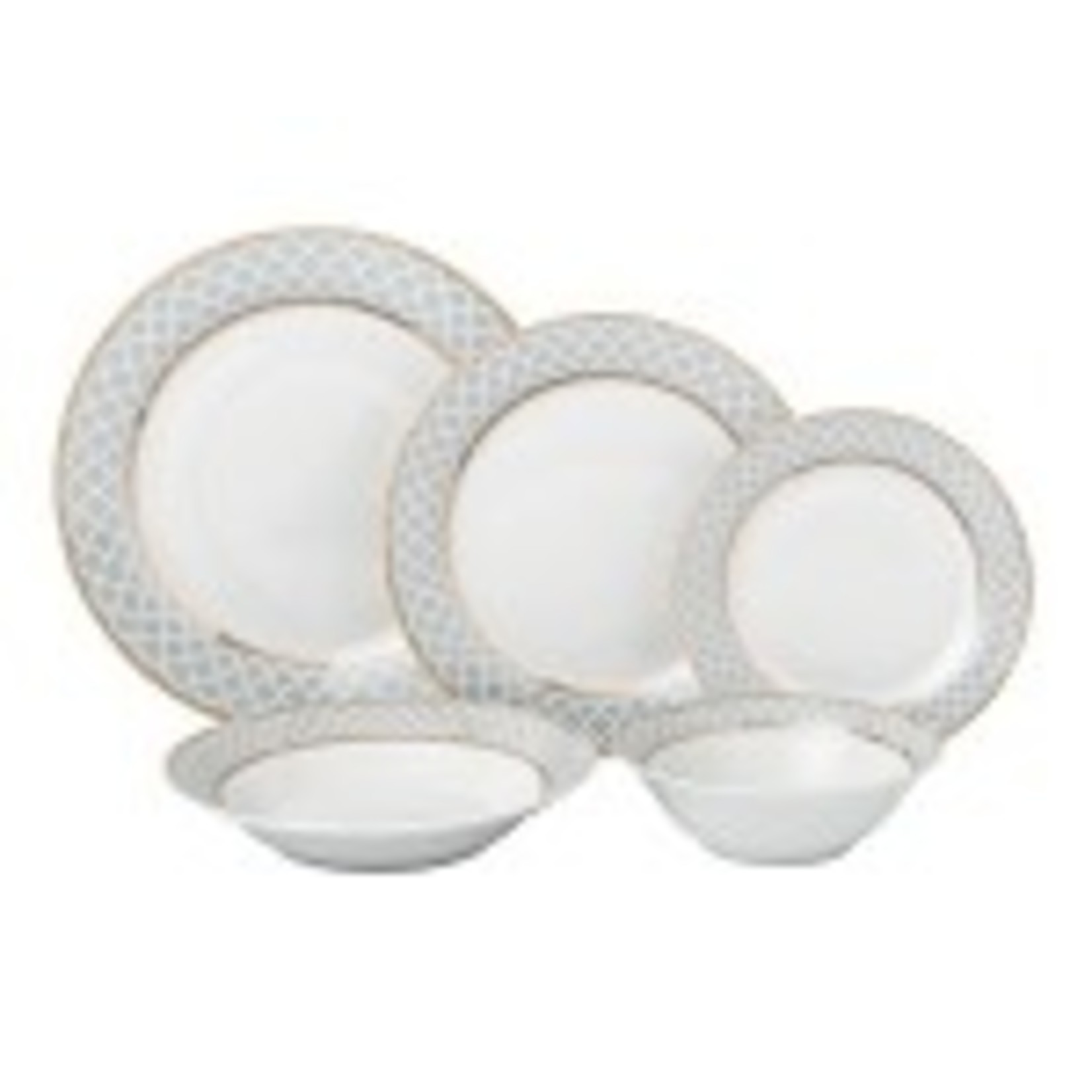 6664-2GY Gold Silver Dinnerware Service For 4