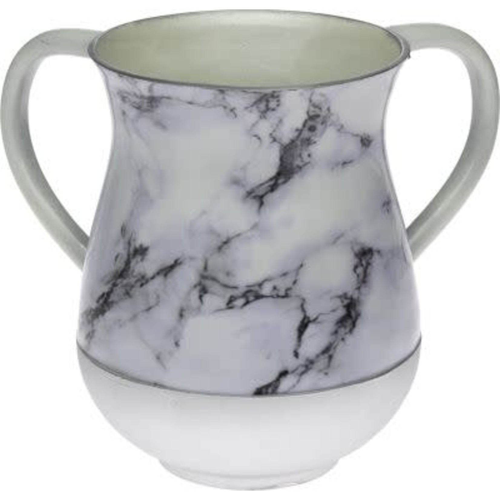 47147 Aluminium Washing Cup 13 cm - White Marble
