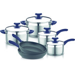 YBM Home Stainless Steel 10-Piece Cookware Set, Blue