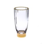 Classic touch HBG1041  Straight Line Textured Water Tumblers with Vivid Gold Base and Rim