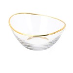 TWS CRG13B Glass Serving Bowl with 14K Gold Rim