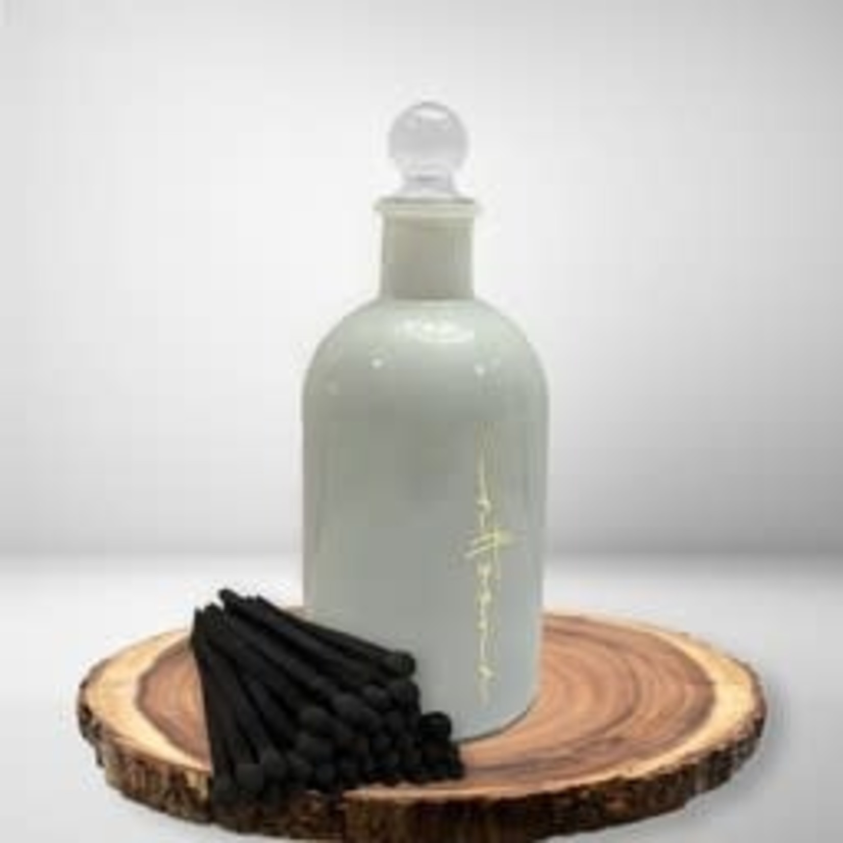 TWS Altoona Matches in Glass Bottle - White