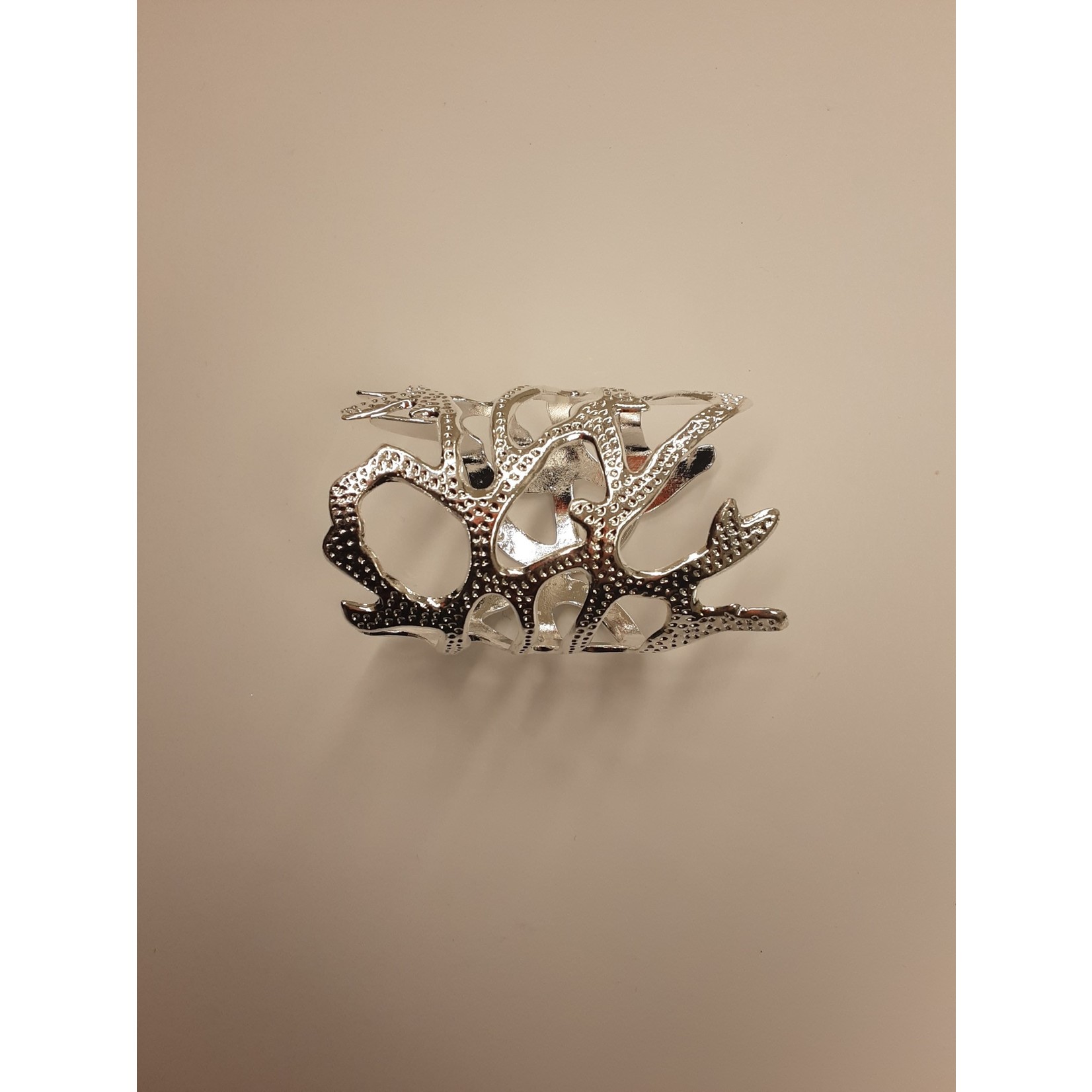 TWS Branch Silver Hammered Napkin Ring