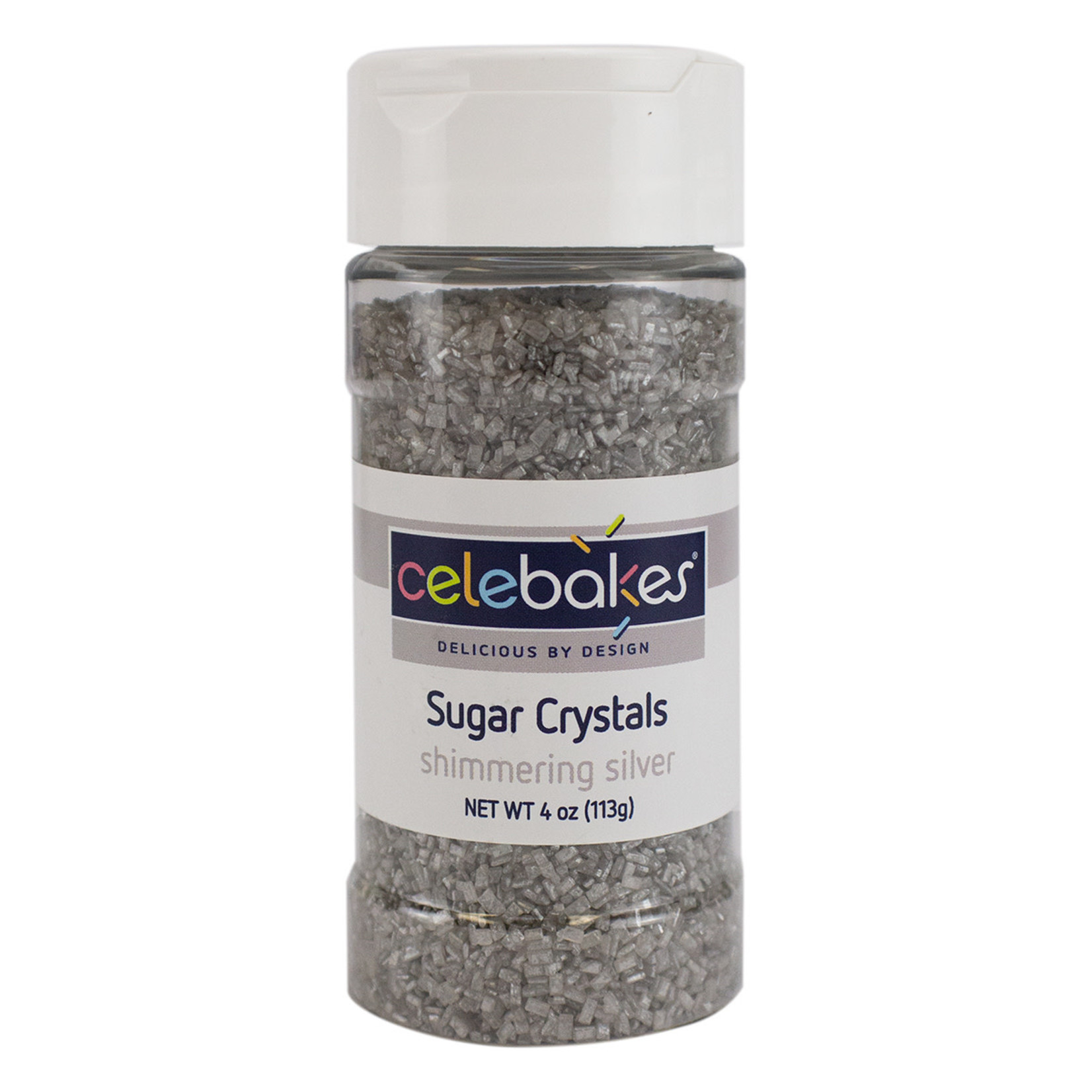 TWS Celebakes Shimmering Silver Sugar Crystals, 4 oz.