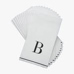 Kennedy 14 PK White and Black Guest Paper Napkins  - Letter B