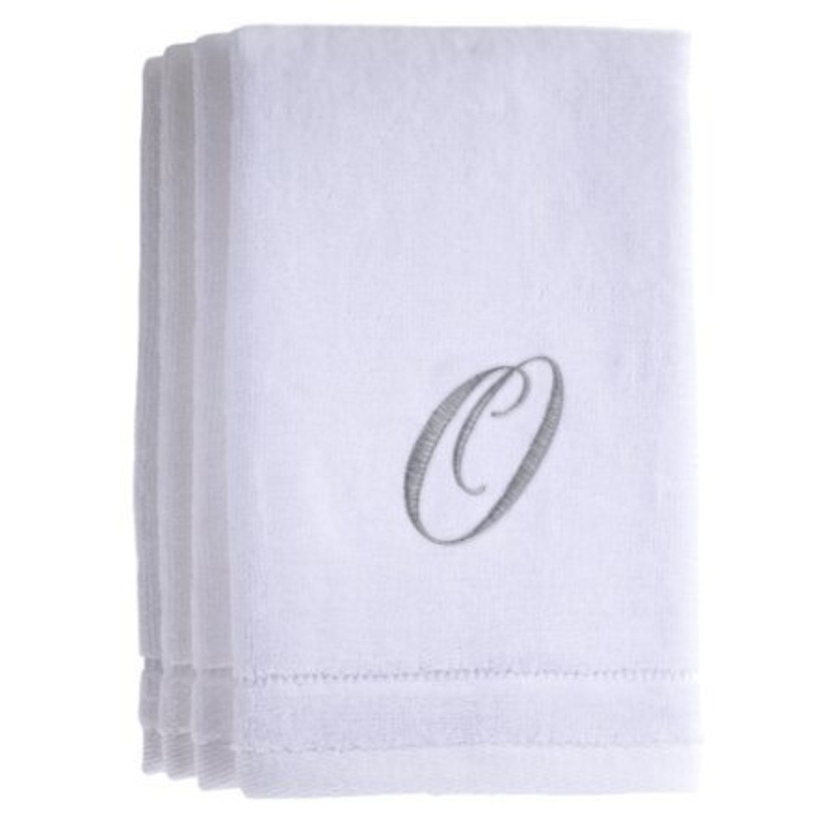 TWS O - Cotton velour monogram towel - White