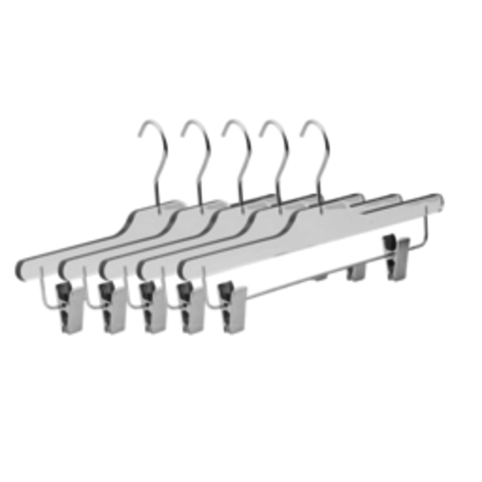 TWS 8020 - Acrylic Skirt Hanger with Clips - 14 inch 5 Pack