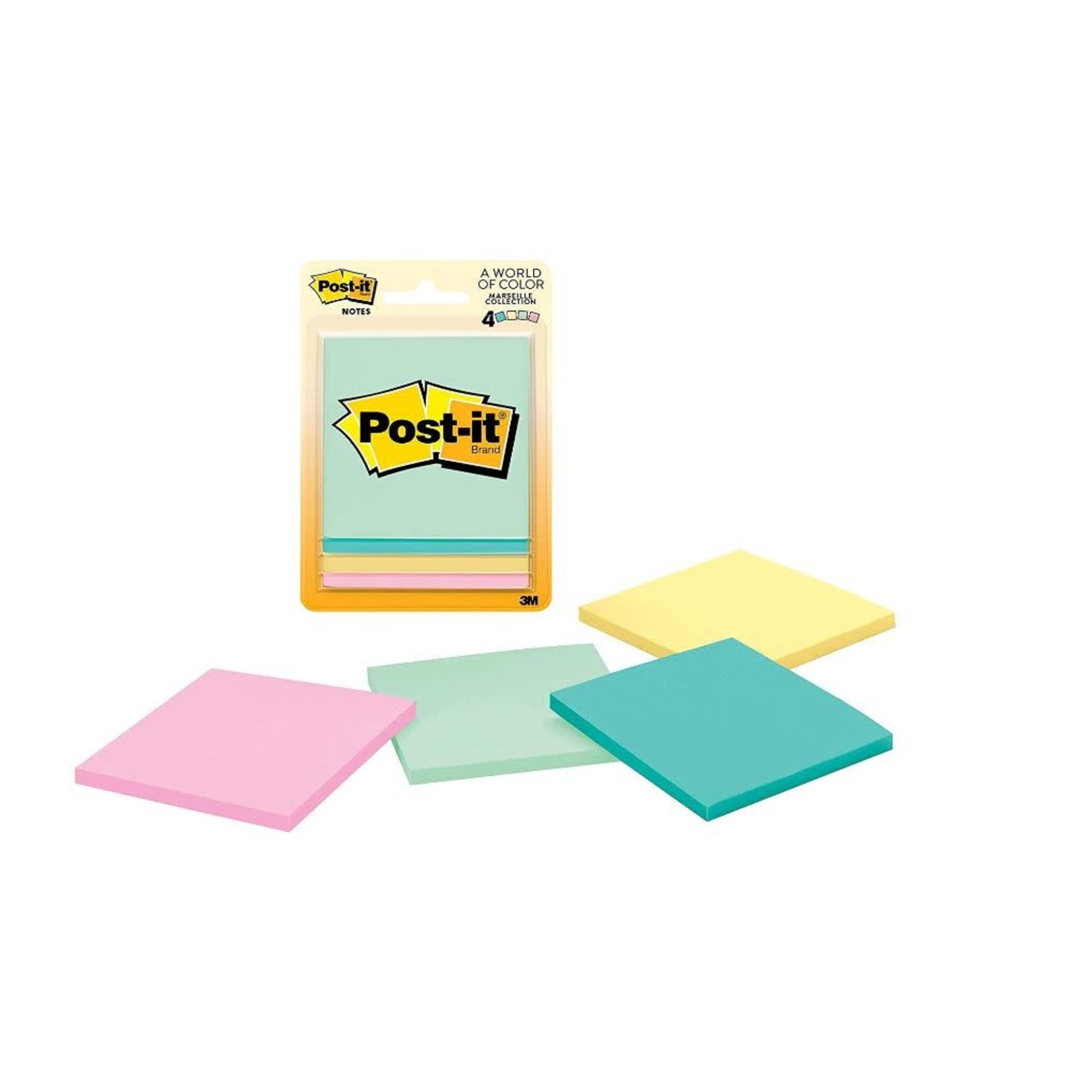 4 Pack Pastel Post-It Notes