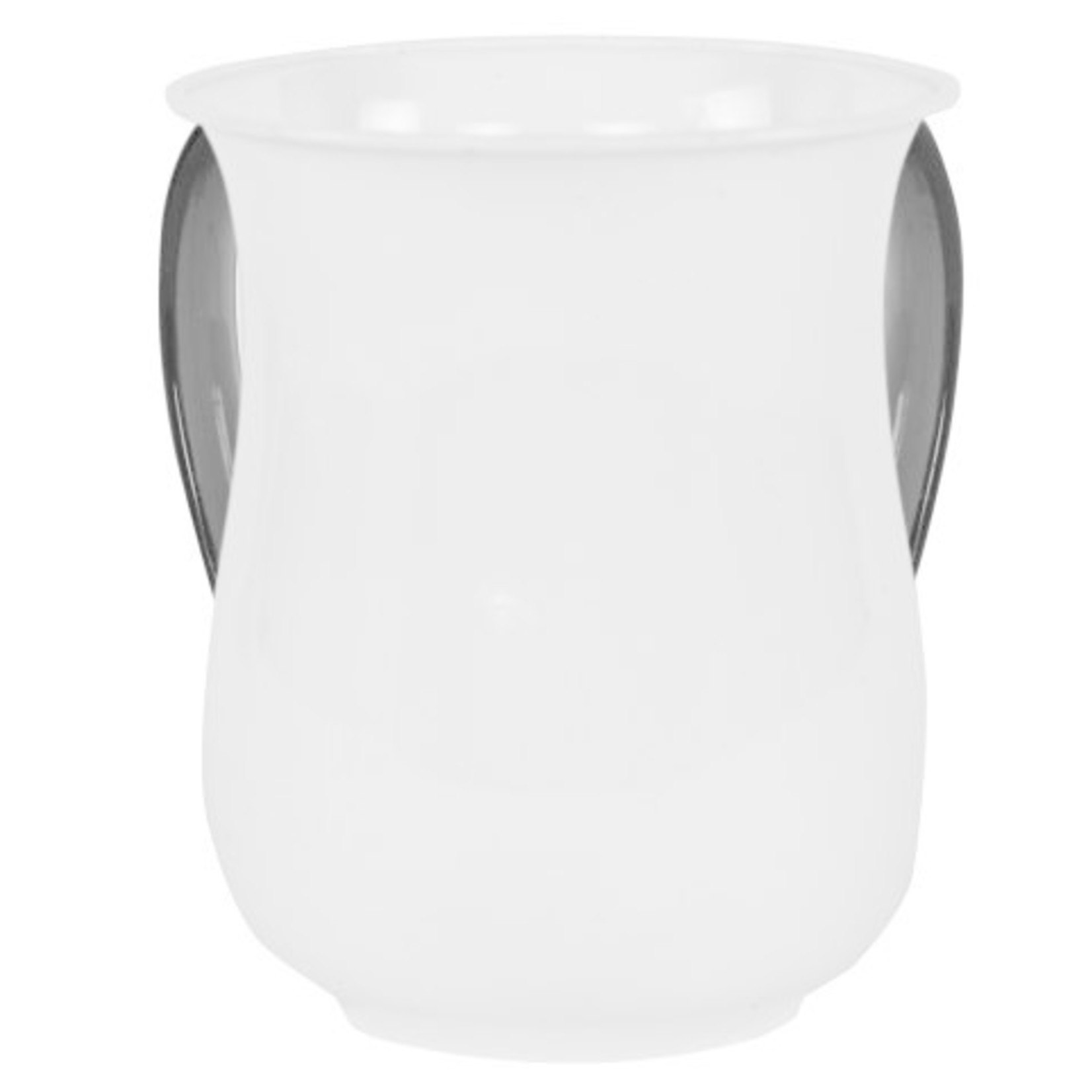 59396 Acrylic Wash Cup Pearl With Grey Handles 5"