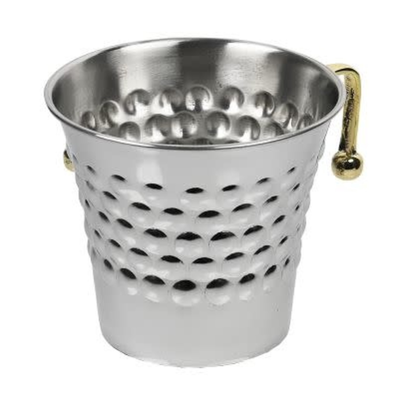56869 Stainless steel Washing Cup Dotted brass short handles