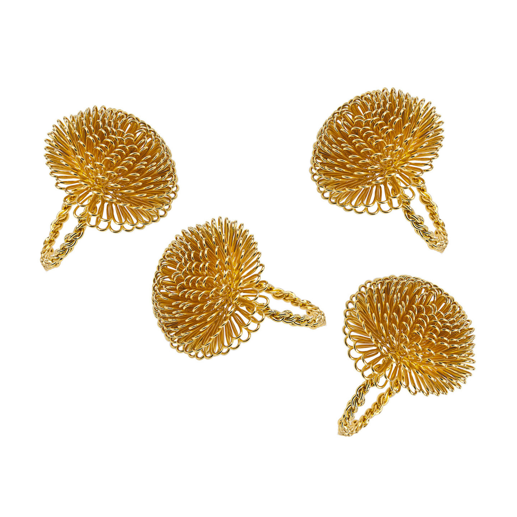 55109  S/4 Gold Aster Napkin Rings