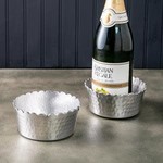 TWS CB2525 Crushed Glass Square Soup Bowls with Gold - The