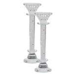 182333 Crystal Candlestick With Silver Paper Filling 9.5"