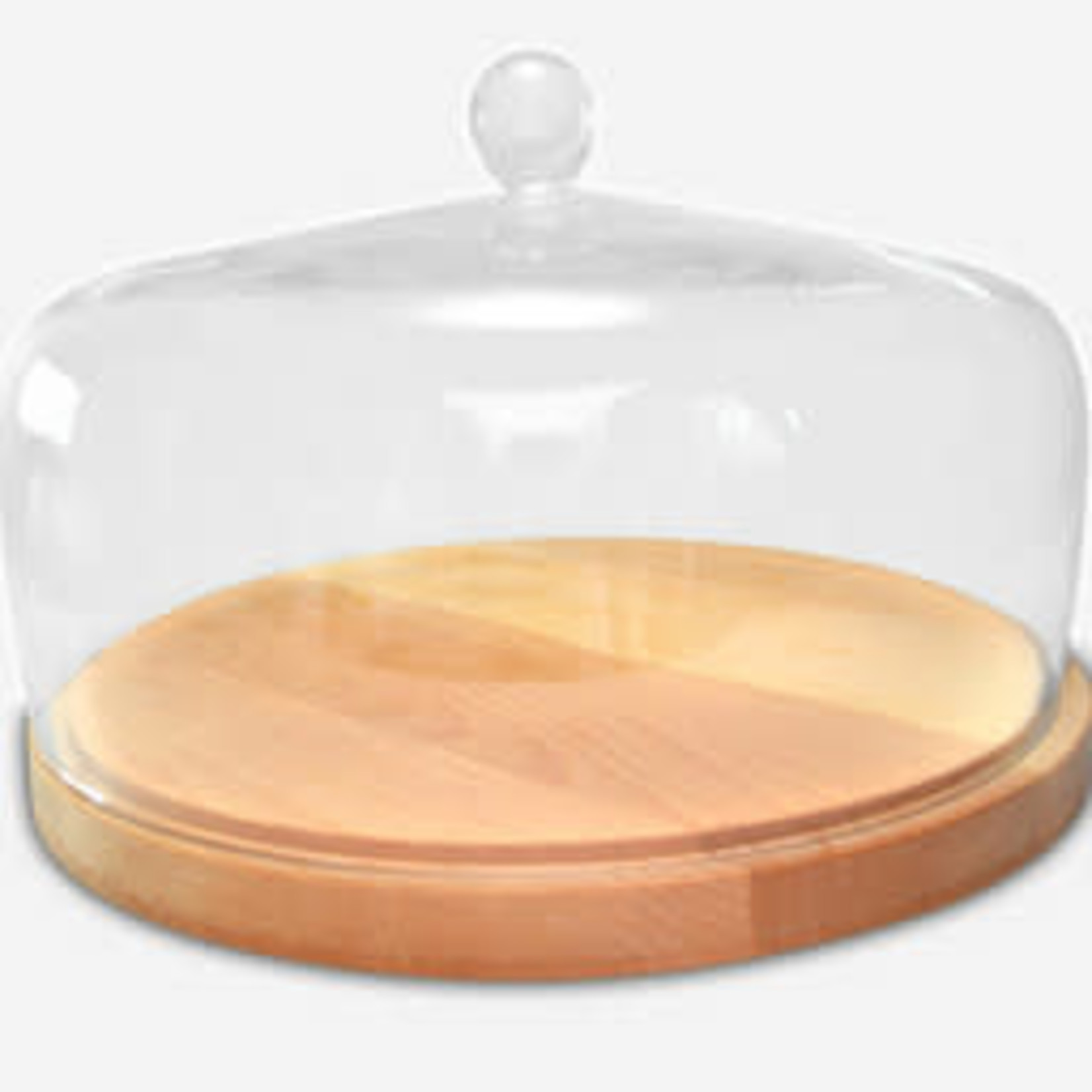 8-Inch Clear Natural Glass Cloche Display Dome Wooden Base CAKE STAND Party  - Walmart.com