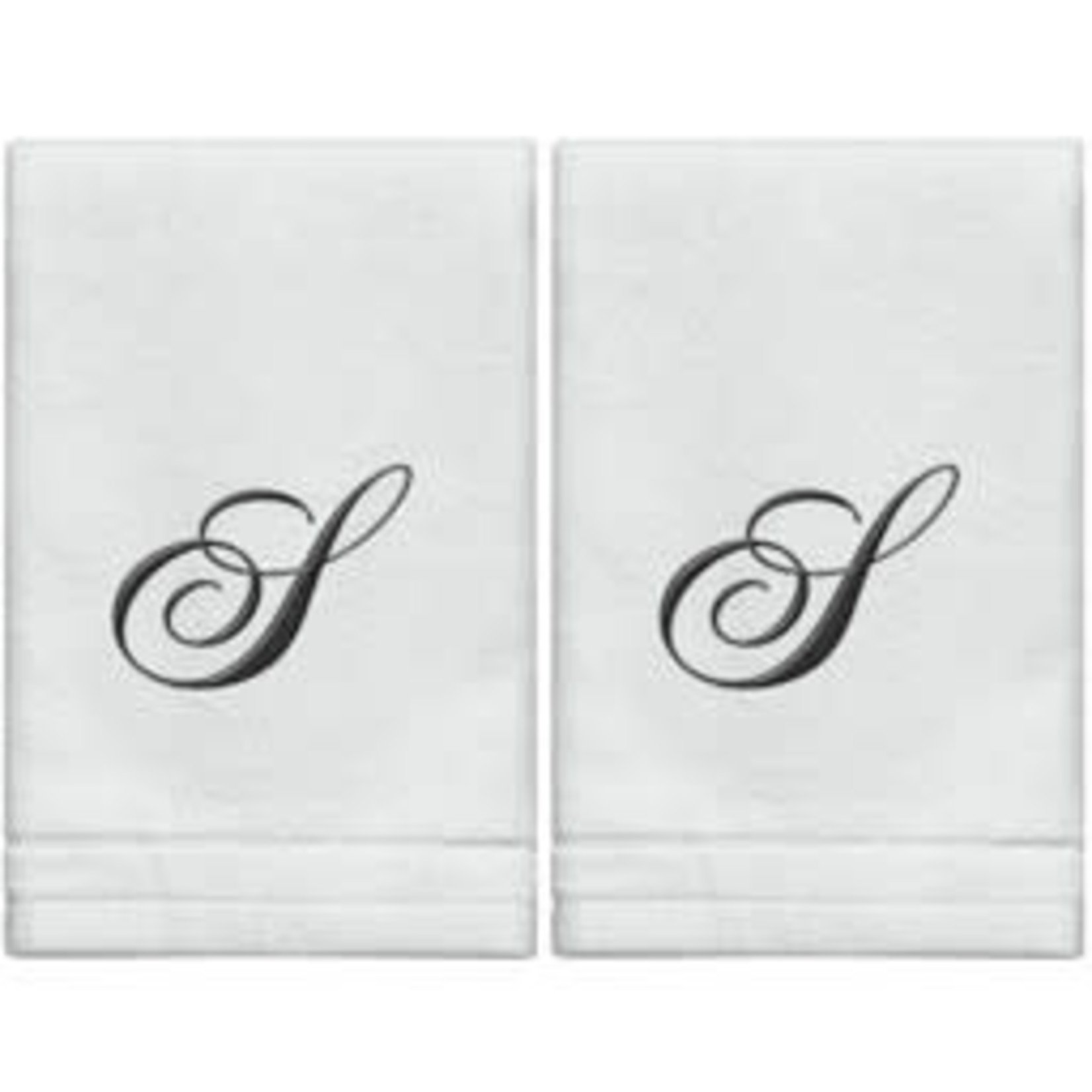 MWM-07202 M - Cotton velour monogram towel () - White/Black - The