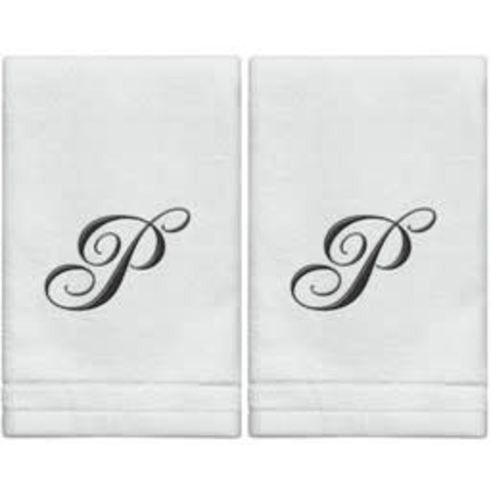 MWA-07190 A - Cotton velour monogram towel () - White/Black - The