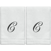 MWA-07190 A - Cotton velour monogram towel () - White/Black - The