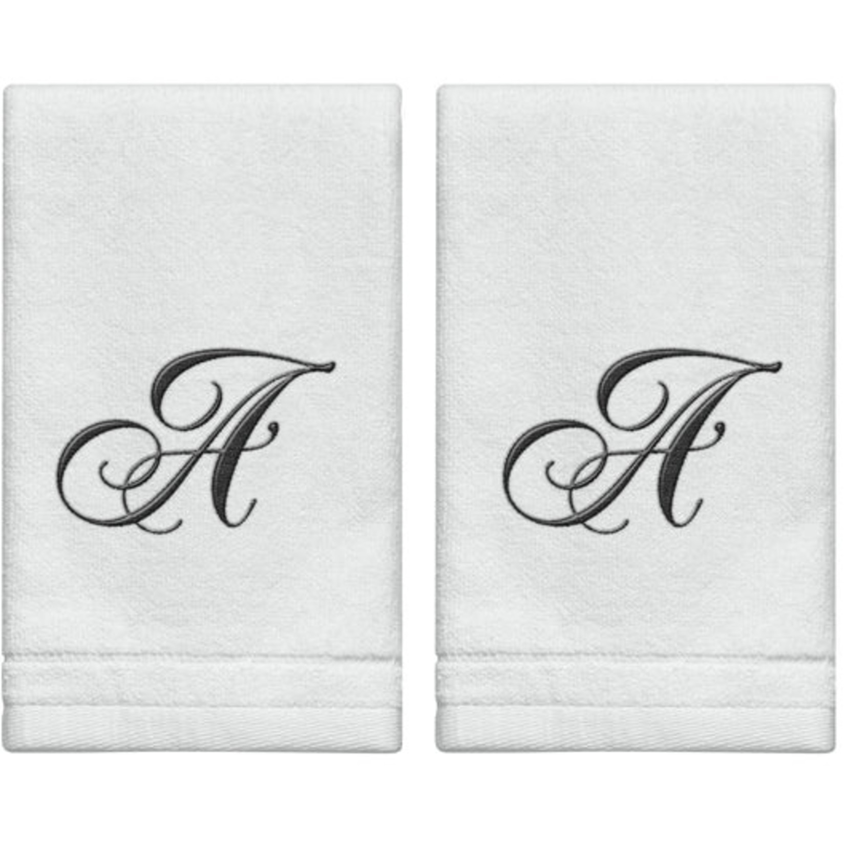 MWA-07190 A - Cotton velour monogram towel () - White/Black - The