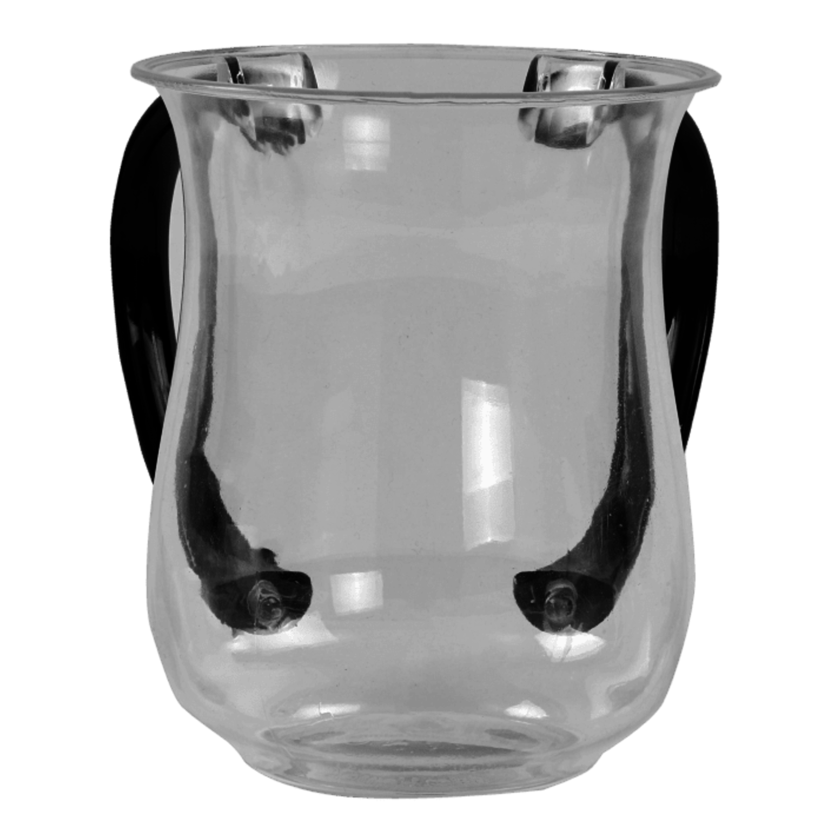 59391 Acrylic Wash Cup Clear With Black Handles 5" (6 pc)