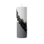 PHC01BS Pillar Havdalah Candle - Black & Silver