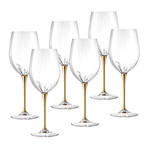 32108-G-S6 Water Glass with Gold Stem - Set of 6