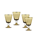 28927 VITOLO GOBLET AMBER/GOLD S/4